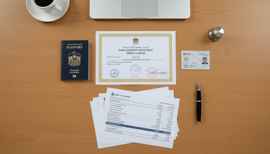 Documents required for business loan in UAE including trade licence and bank statements