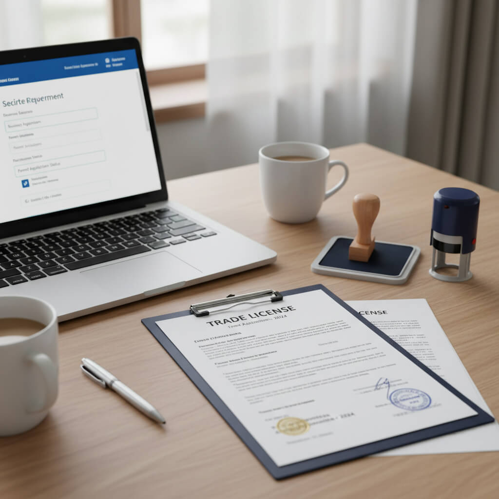 Online company registration in Dubai with digital trade licence documents