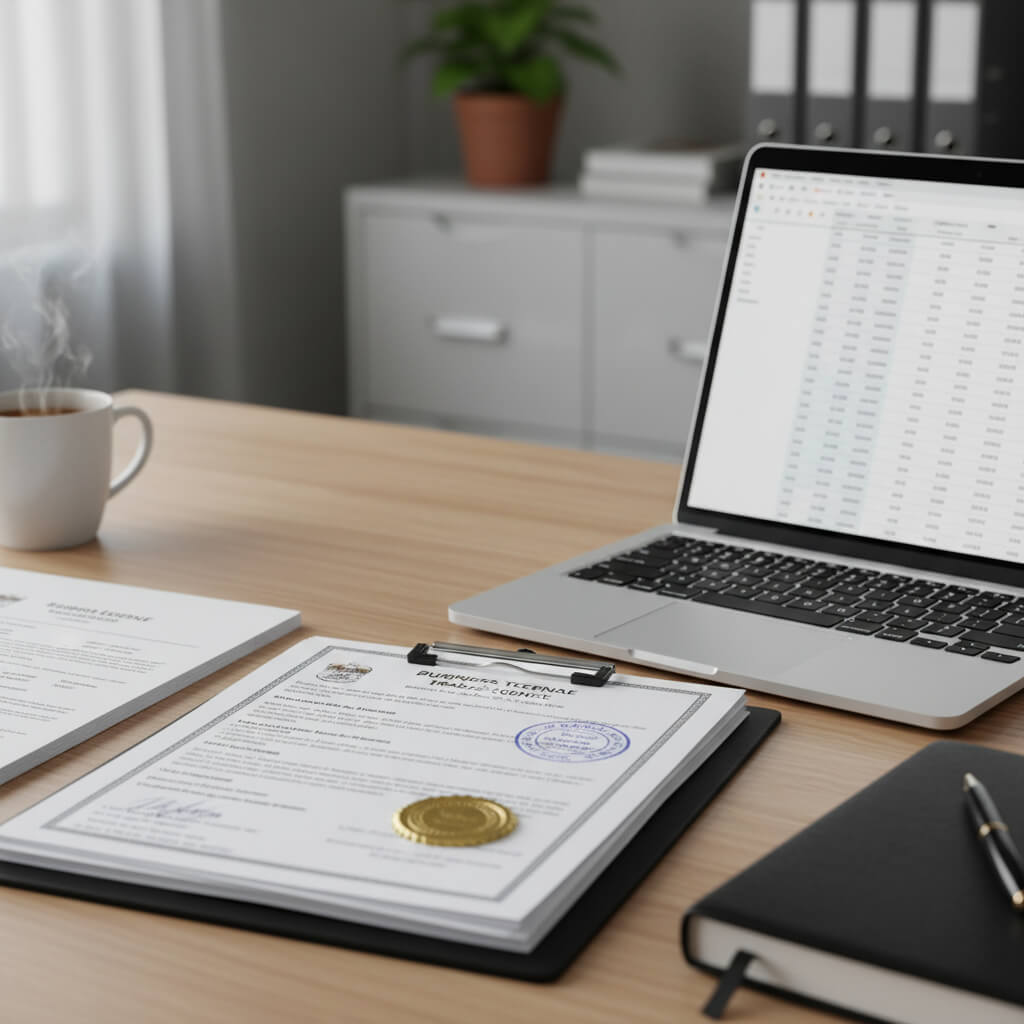 Trade licence paperwork prepared by business setup consultants in Dubai