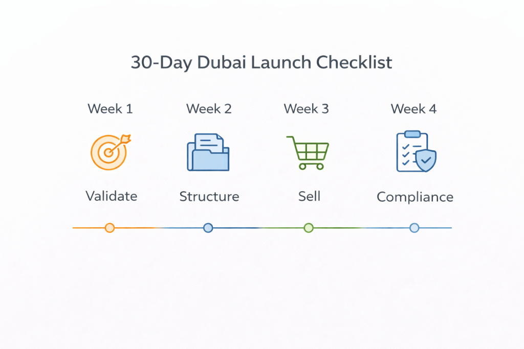 30-day checklist to reduce Dubai business failure risk