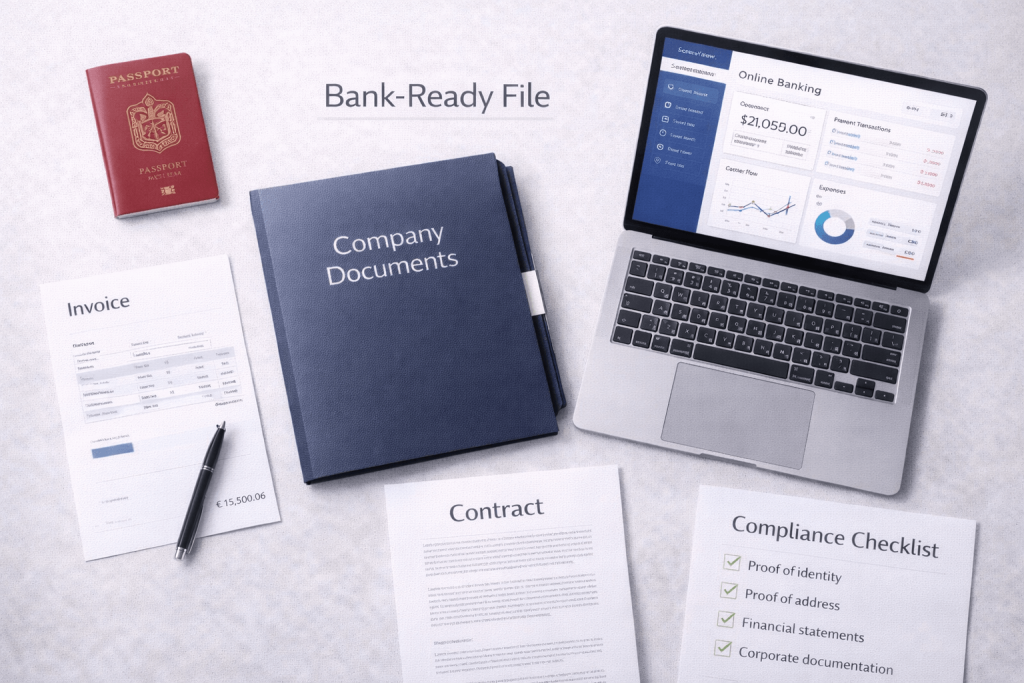 Bank-ready document checklist for opening a corporate bank account in Dubai
