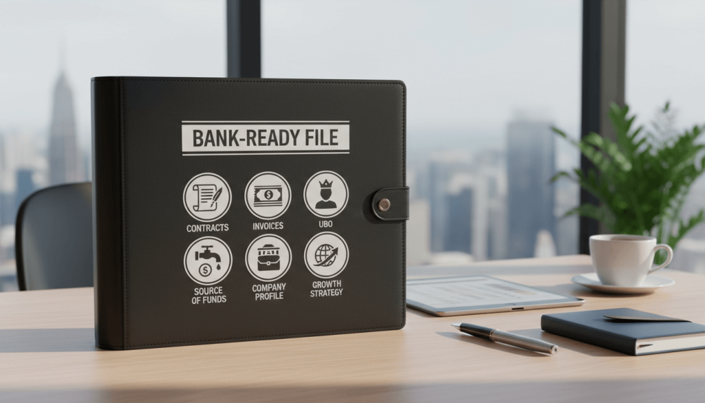 Bank-ready file checklist for opening a Dubai business bank account