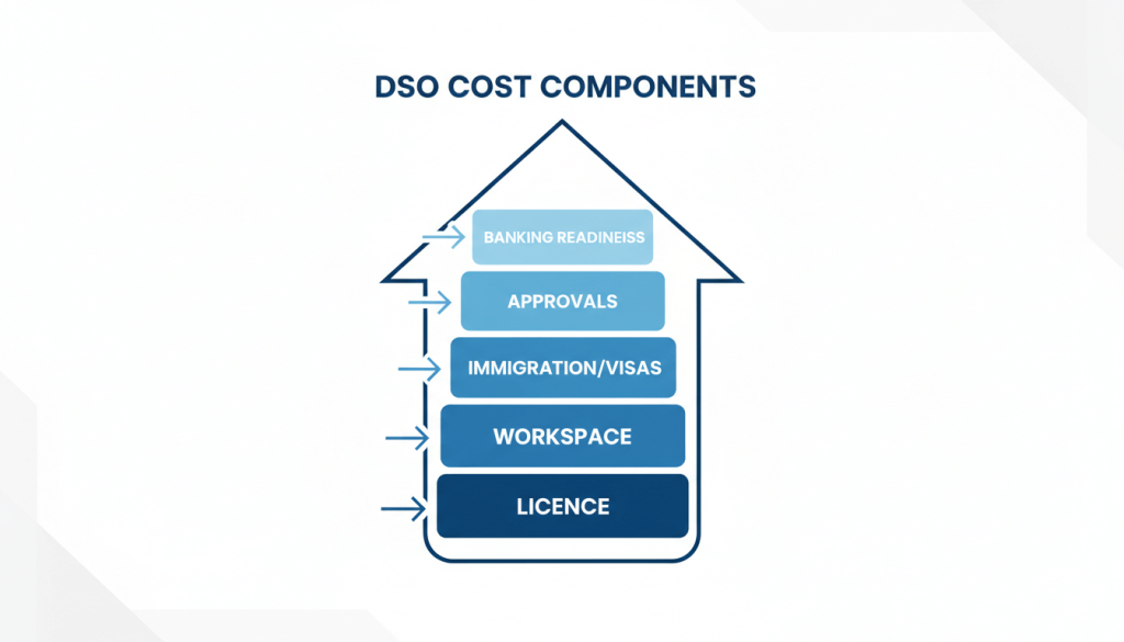 Breakdown of DSO costs for Dubai Silicon Oasis free zone setup
