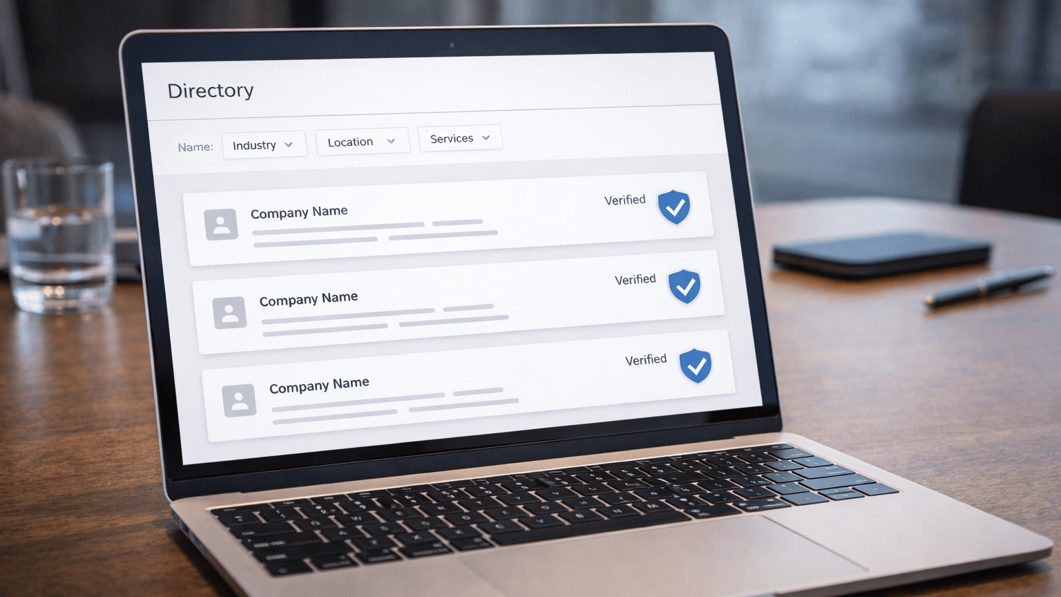 Directory interface concept for searching verified DAFZA companies