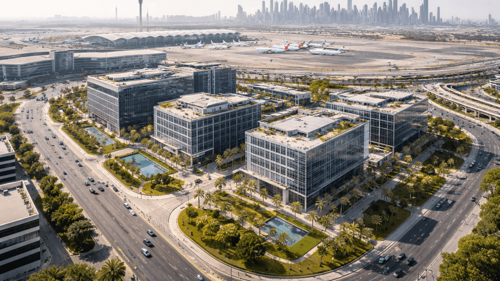 Dubai Airport Freezone business district near Dubai International Airport