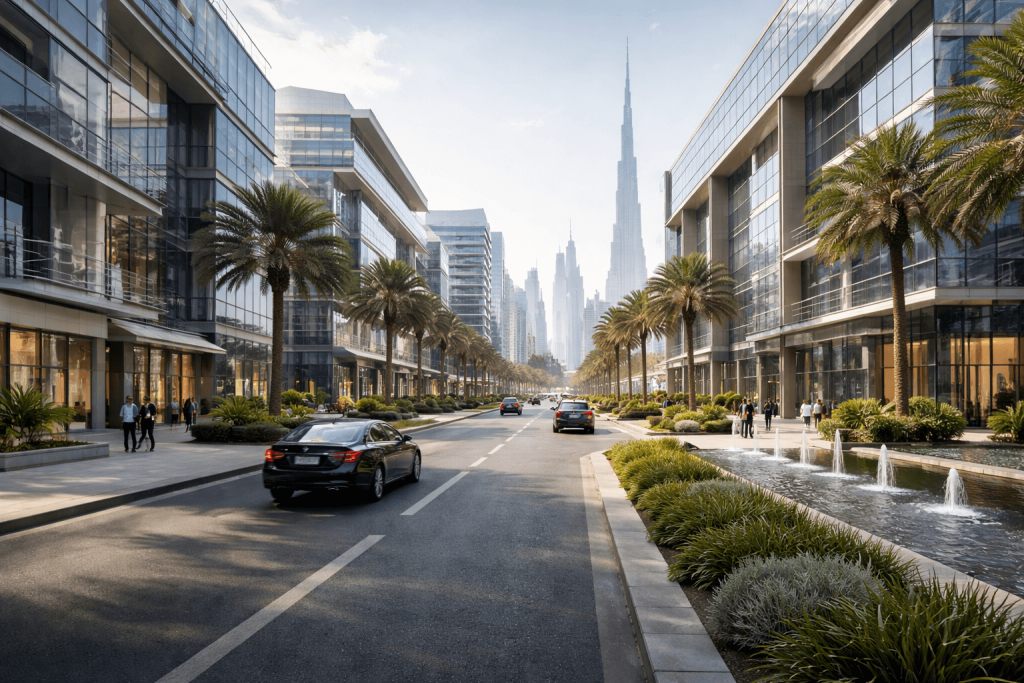 Dubai Silicon Oasis modern business district streetscape