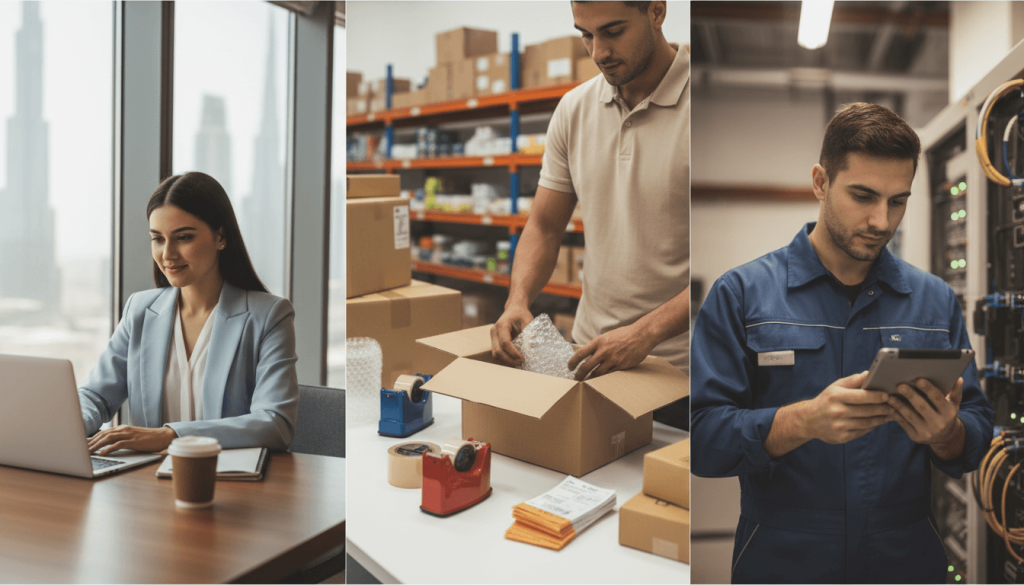 Examples of small businesses in Dubai - consulting, e-commerce, onsite services