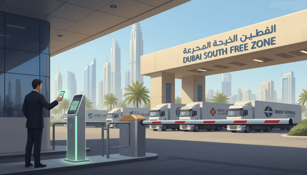 Gate pass and freezone pass entry process at a controlled free zone site