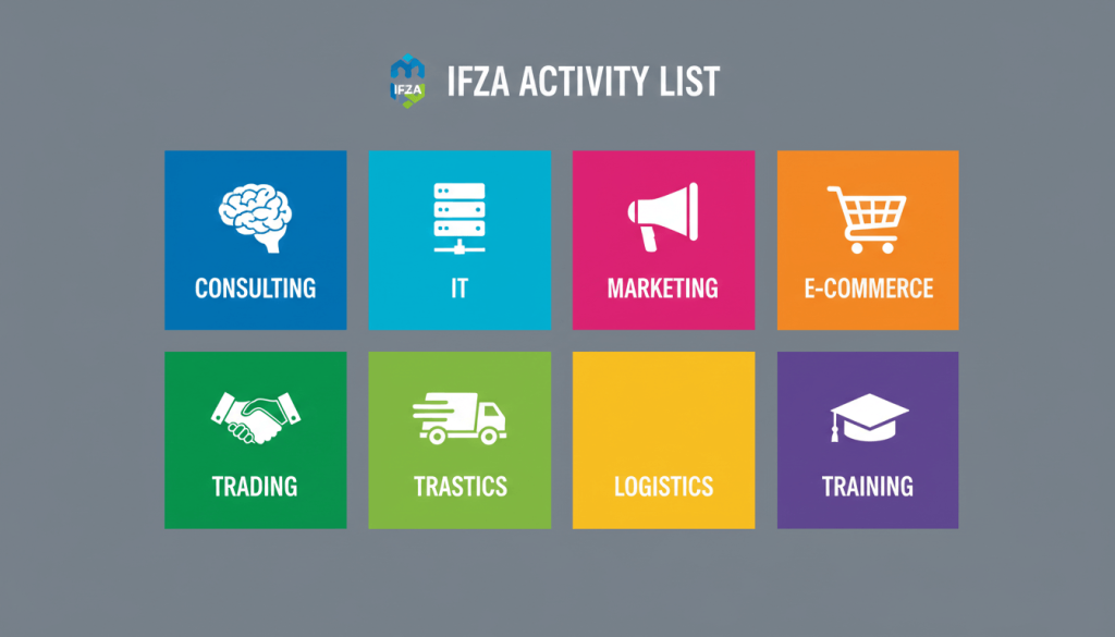 IFZA activity list categories for licence activities selection
