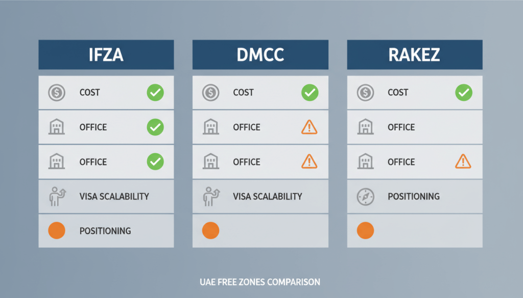 IFZA compared with other UAE free zones