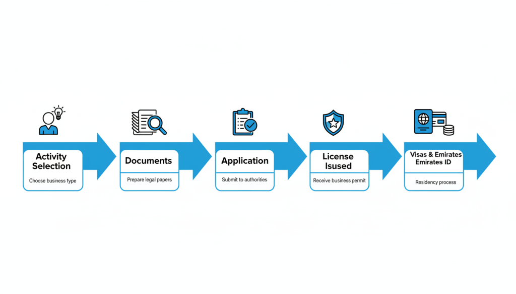 IFZA setup timeline from application to licence, visas and banking