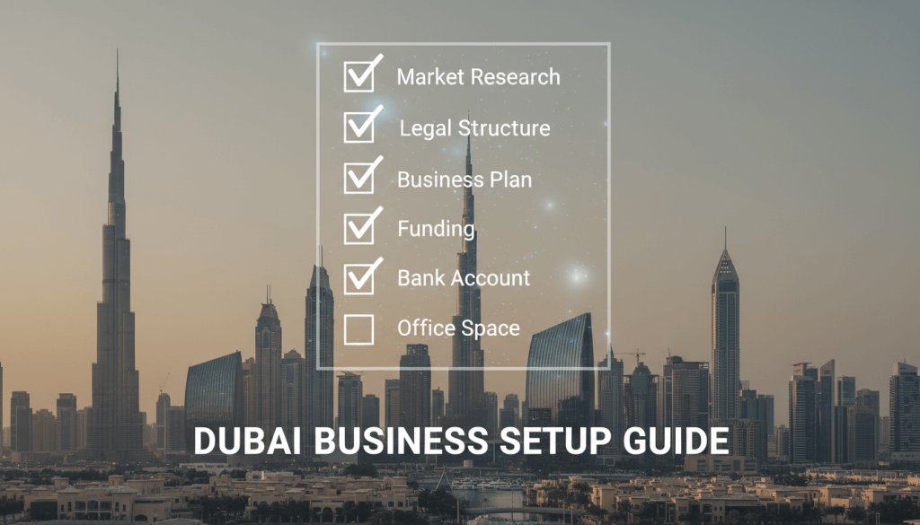 International FZCO setup guide with Dubai business skyline