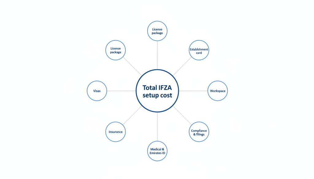 Key cost drivers that affect IFZA free zone setup total