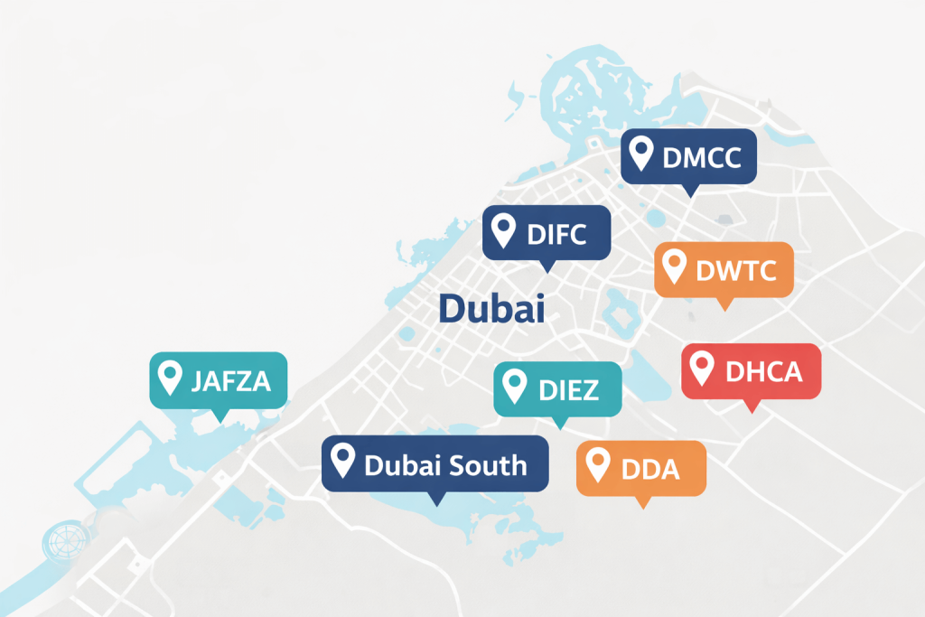 Major Dubai free zone authorities and their ecosystemsMajor Dubai free zone authorities and their ecosystems