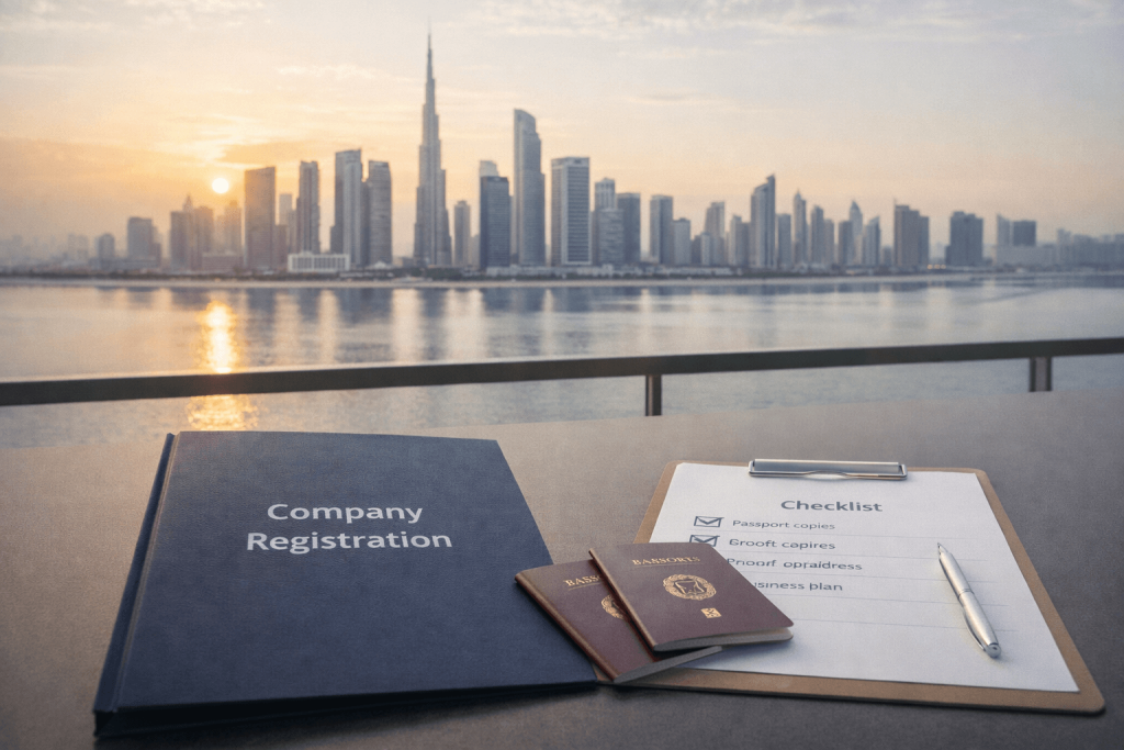 Offshore company setup in Dubai overview with document checklist