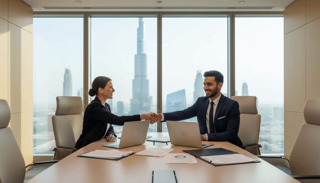 Small business startup in Dubai consultation meeting with setup advisor