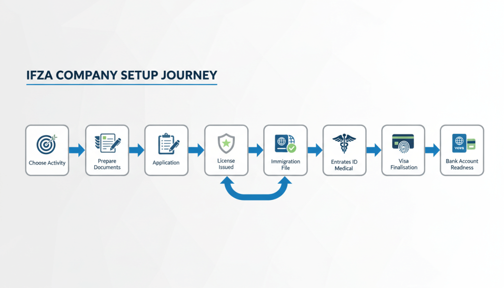 Step-by-step IFZA company setup process in the UAE
