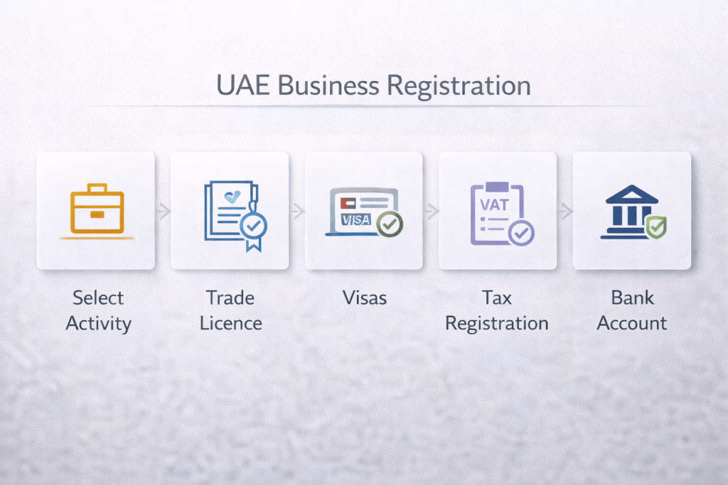 Step-by-step process to register a business in the UAE