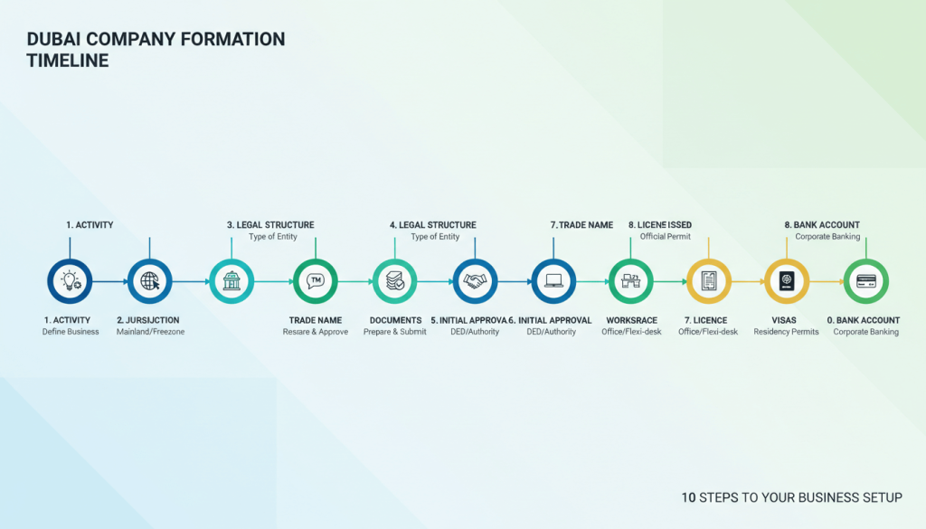Step-by-step timeline for starting a business in Dubai