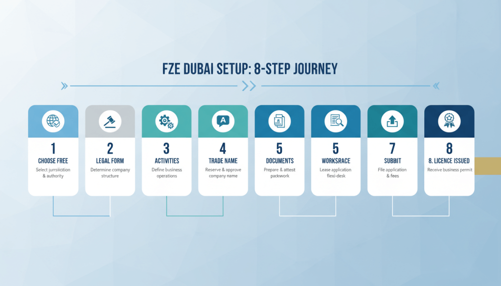 Steps to set up an FZE in Dubai free zone