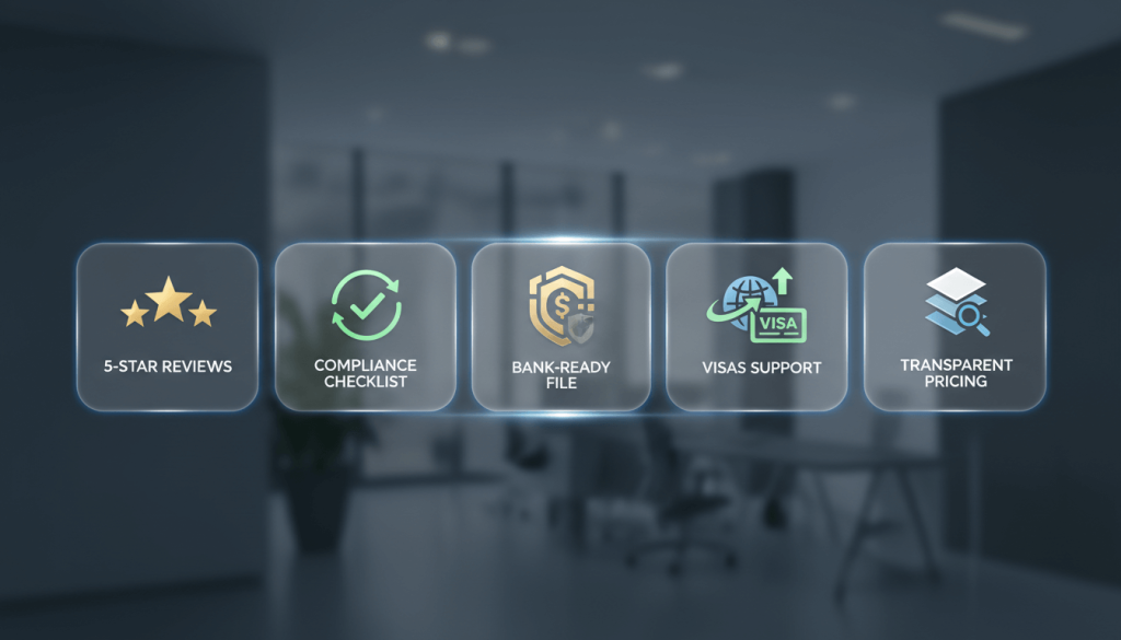 Trusted Dubai business setup support with strong client reviews