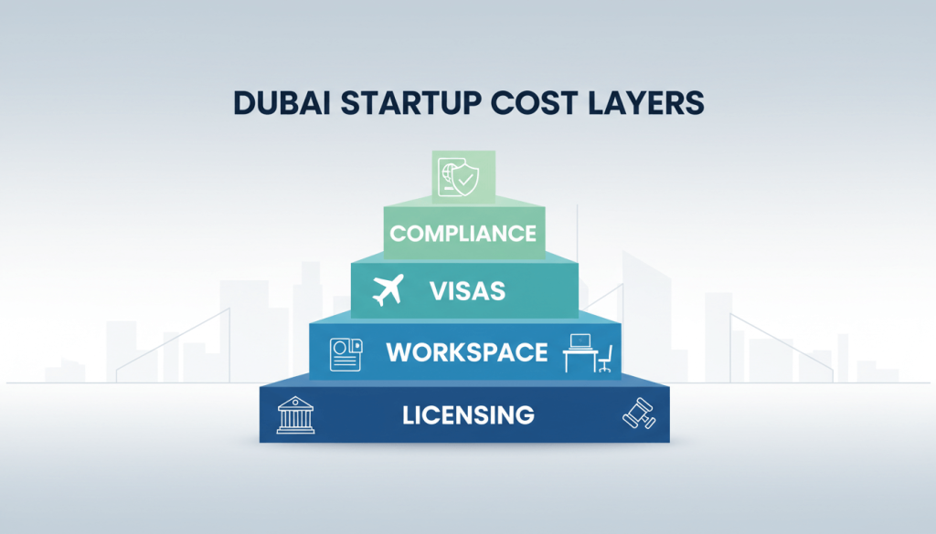 Typical cost components for a business startup in Dubai