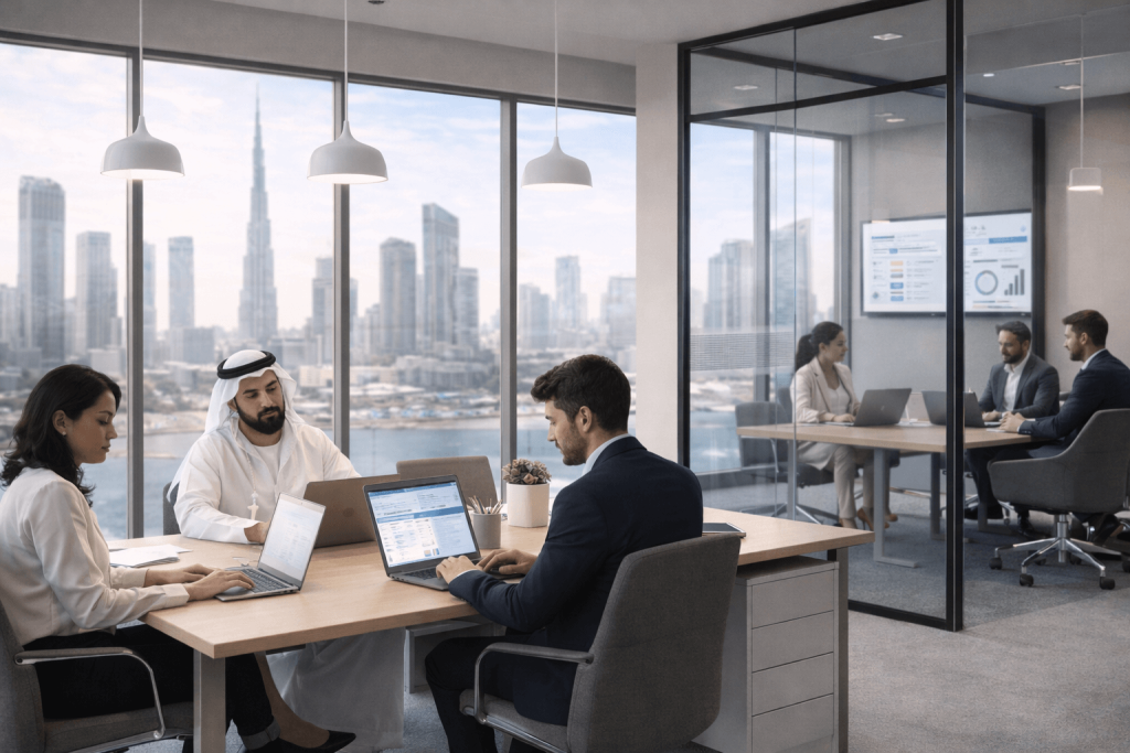 Workspace options for business setup in Dubai including flexible offices